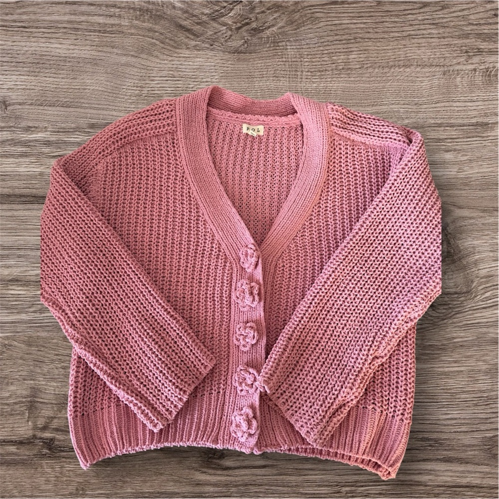 POL Dusty Rose Knit Cardigan